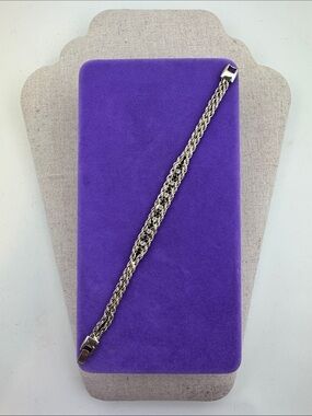 💛 Vintage Gold Plated Rope Chain Bracelet | Black & Clear Crystals